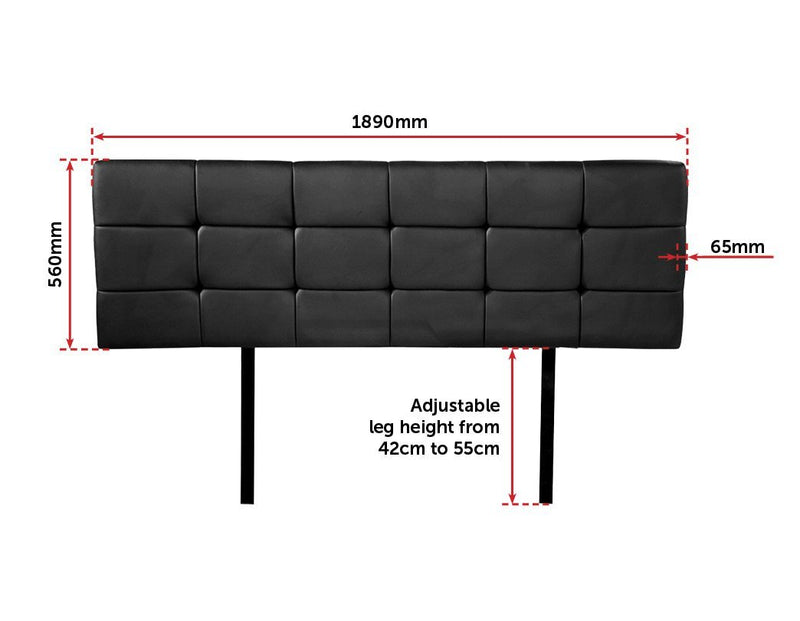 King Size | Deluxe Headboard Bedhead (Black) - Furniture > Bedroom - Rivercity House And Home Co.