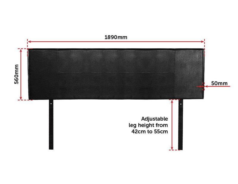 King Size | PU Leather Bed Headboard (Black) - Rivercity House & Home Co. (ABN 18 642 972 209) - Affordable Modern Furniture Australia