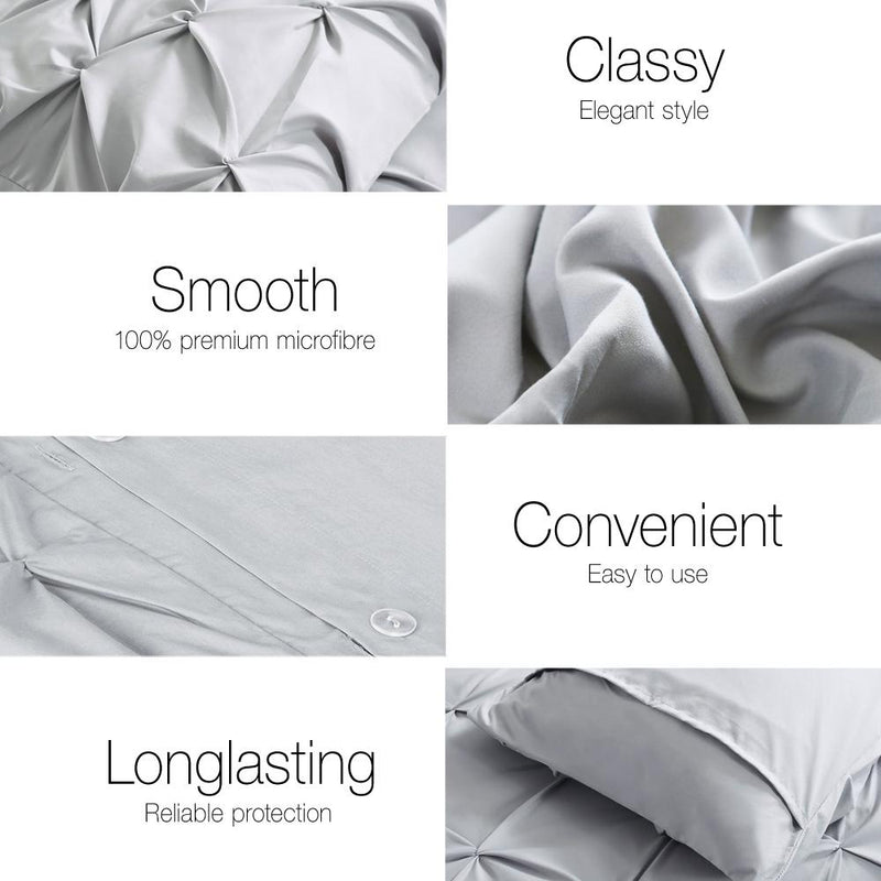 King Size Quilt Cover Set - Grey - Rivercity House & Home Co. (ABN 18 642 972 209) - Affordable Modern Furniture Australia