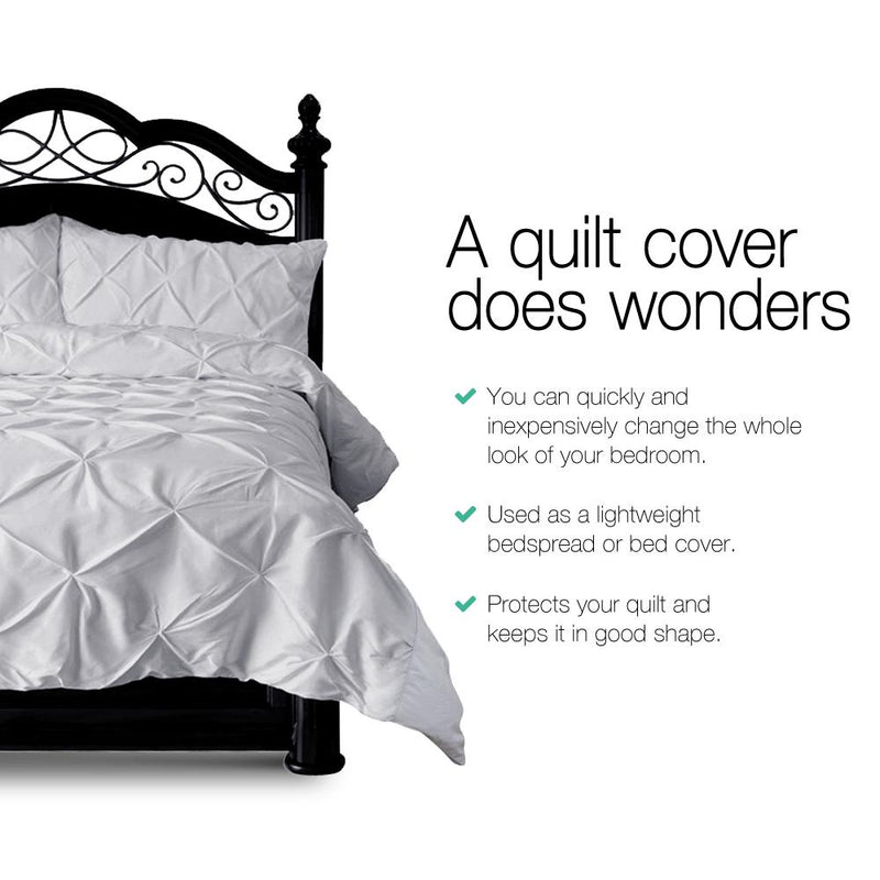 King Size Quilt Cover Set - Grey - Rivercity House & Home Co. (ABN 18 642 972 209) - Affordable Modern Furniture Australia