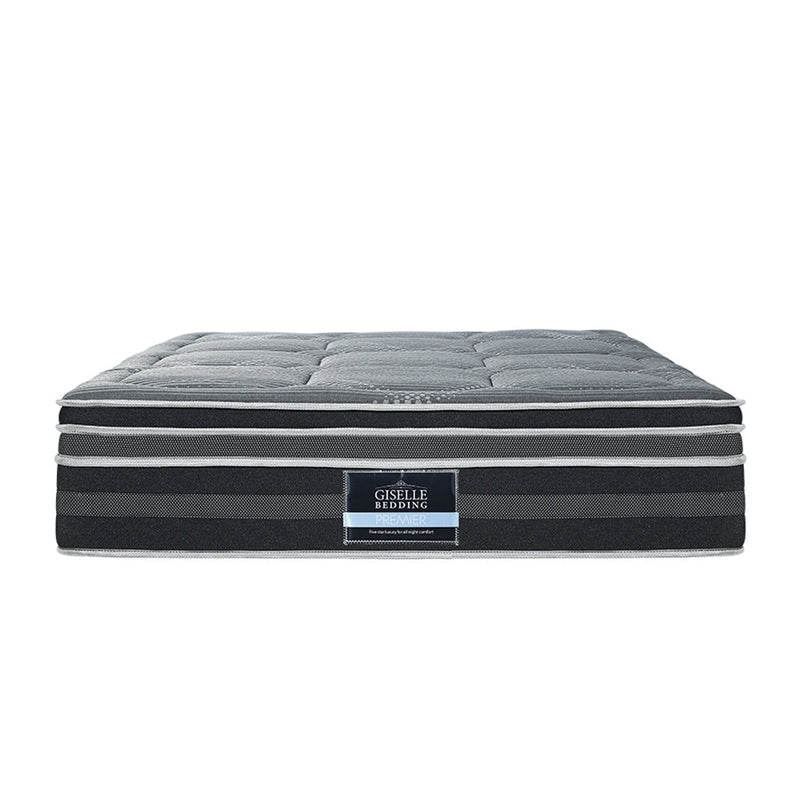 King Ultra Package | Henley LED Bed Black, 2 x LED Bedside Tables, Platinum Series Dual Euro Top Mattress, Pillowtop Mattress Topper & 4 x Pillows - Rivercity House & Home Co. (ABN 18 642 972 209) - Affordable Modern Furniture Australia