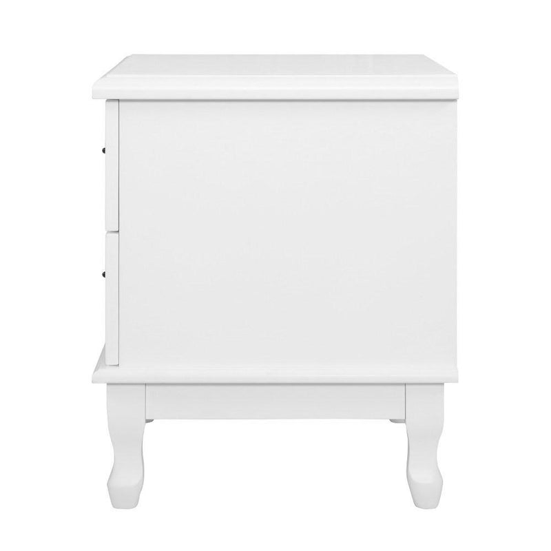 Kubi Bedside Table with 2 Drawers - White - Rivercity House & Home Co. (ABN 18 642 972 209) - Affordable Modern Furniture Australia