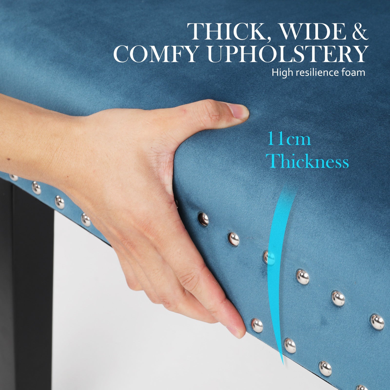 Set of 2 Lisse French Provincial Velvet Dining Chairs with Chrome Ring - Navy Blue - Furniture > Bar Stools & Chairs - Rivercity House & Home Co. (ABN 18 642 972 209) - Affordable Modern Furniture Australia