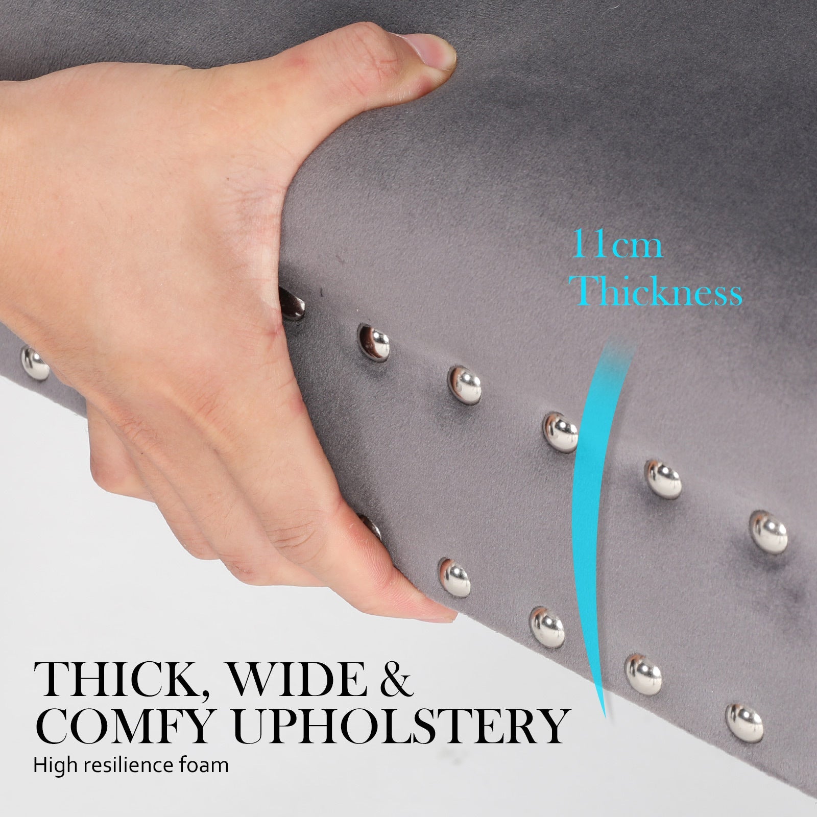 Set of 4 Lisse French Provincial Velvet Dining Chairs with Chrome Ring - Grey - Furniture > Bar Stools & Chairs - Rivercity House & Home Co. (ABN 18 642 972 209) - Affordable Modern Furniture Australia