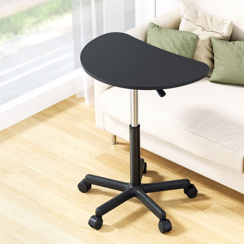 Laptop Desk Portable Height Adjustable Table Caster Wheels 60CM Black - Furniture > Office - Rivercity House & Home Co. (ABN 18 642 972 209) - Affordable Modern Furniture Australia