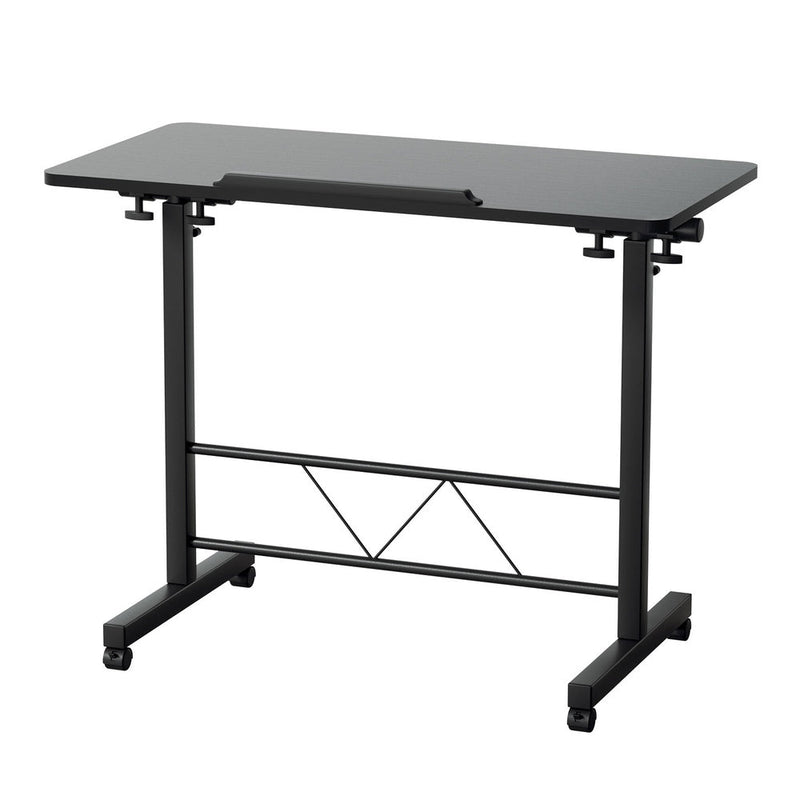 Laptop Desk Table Height Adjustable Wooden Bed Side Tables 80CM Black - Furniture > Office - Rivercity House & Home Co. (ABN 18 642 972 209) - Affordable Modern Furniture Australia