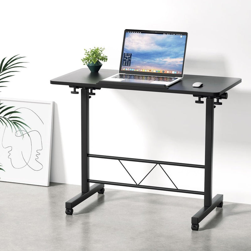 Laptop Desk Table Height Adjustable Wooden Bed Side Tables 80CM Black - Furniture > Office - Rivercity House & Home Co. (ABN 18 642 972 209) - Affordable Modern Furniture Australia