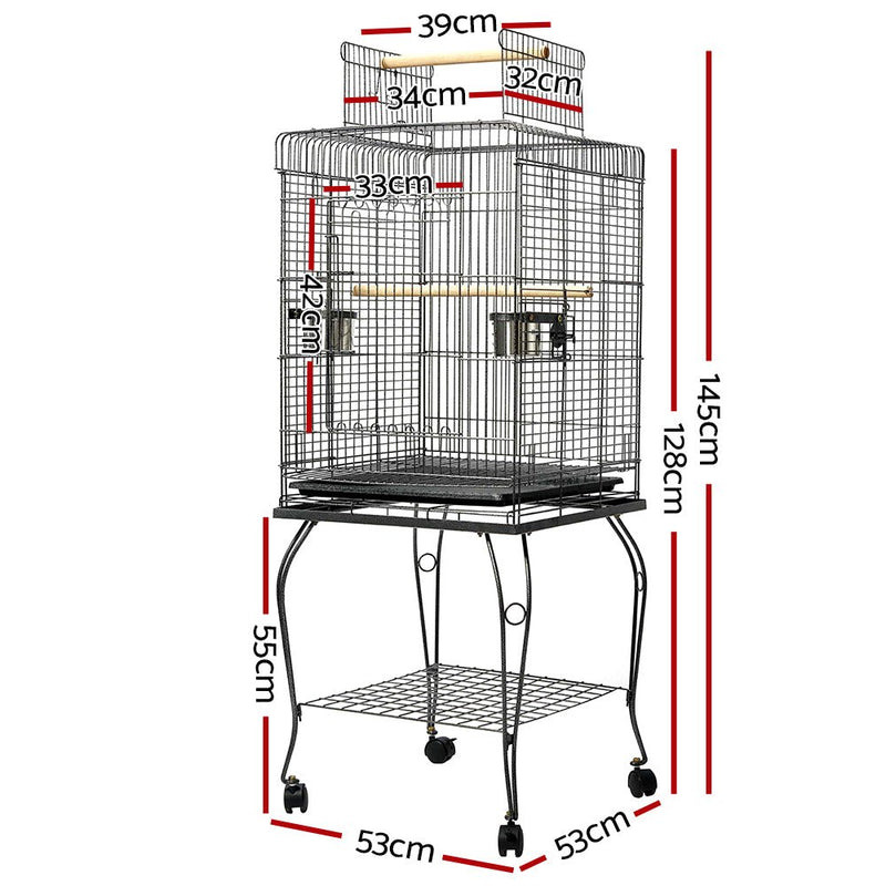 Large Bird Cage with Perch - Black - Pet Care > Bird - Rivercity House & Home Co. (ABN 18 642 972 209) - Affordable Modern Furniture Australia