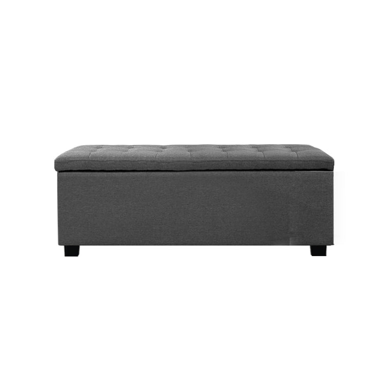Tommie Fabric Storage Ottoman Grey - Furniture > Bedroom - Rivercity House & Home Co. (ABN 18 642 972 209) - Affordable Modern Furniture Australia