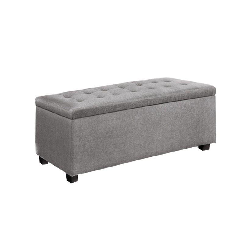 Tommie Fabric Storage Ottoman Light Grey - Furniture > Bedroom - Rivercity House & Home Co. (ABN 18 642 972 209) - Affordable Modern Furniture Australia
