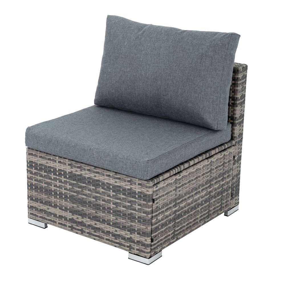 Large Modular Outdoor Ottoman Lounge Set in Grey - Furniture > Outdoor - Rivercity House & Home Co. (ABN 18 642 972 209) - Affordable Modern Furniture Australia
