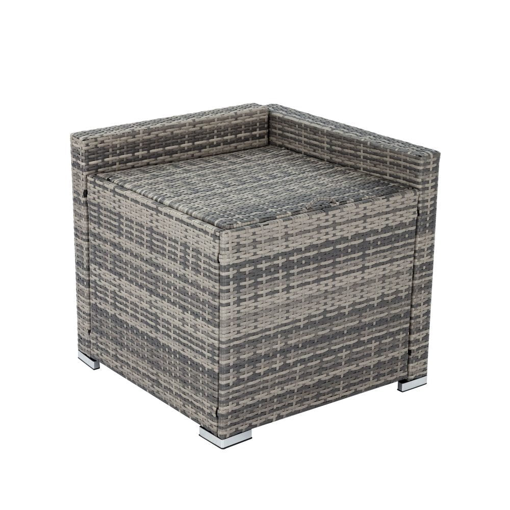 Large Modular Outdoor Ottoman Lounge Set in Grey - Furniture > Outdoor - Rivercity House & Home Co. (ABN 18 642 972 209) - Affordable Modern Furniture Australia