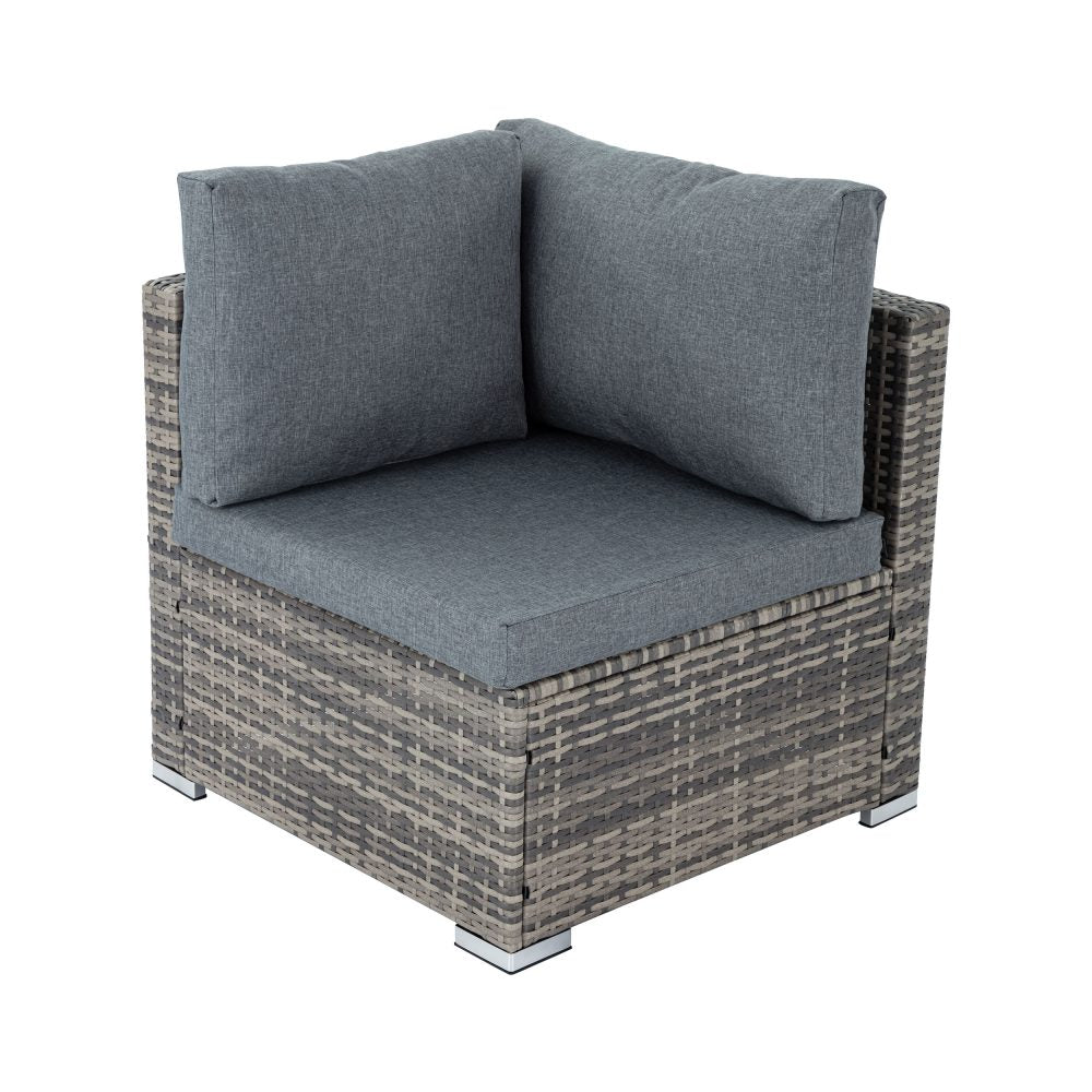 Large Modular Outdoor Ottoman Lounge Set in Grey - Furniture > Outdoor - Rivercity House & Home Co. (ABN 18 642 972 209) - Affordable Modern Furniture Australia