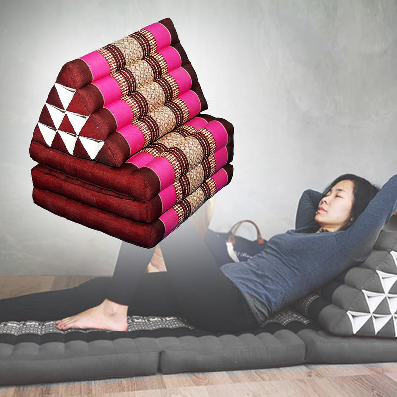 Large Thai Triangle Pillow Three-Folds Pink - Home & Garden > Decor - Rivercity House & Home Co. (ABN 18 642 972 209) - Affordable Modern Furniture Australia