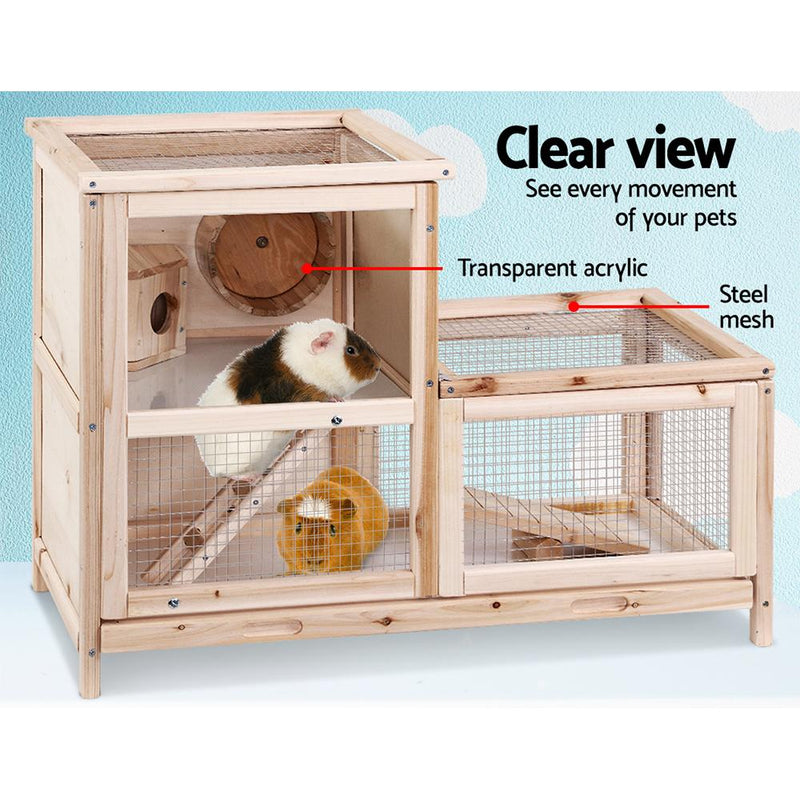Large Wooden Hutch Cage 80cm x 40cm x 60cm - Pet Care - Rivercity House & Home Co. (ABN 18 642 972 209) - Affordable Modern Furniture Australia