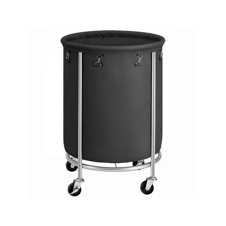 Laundry Basket with Wheels, Black - Home & Garden > Laundry & Cleaning - Rivercity House & Home Co. (ABN 18 642 972 209) - Affordable Modern Furniture Australia