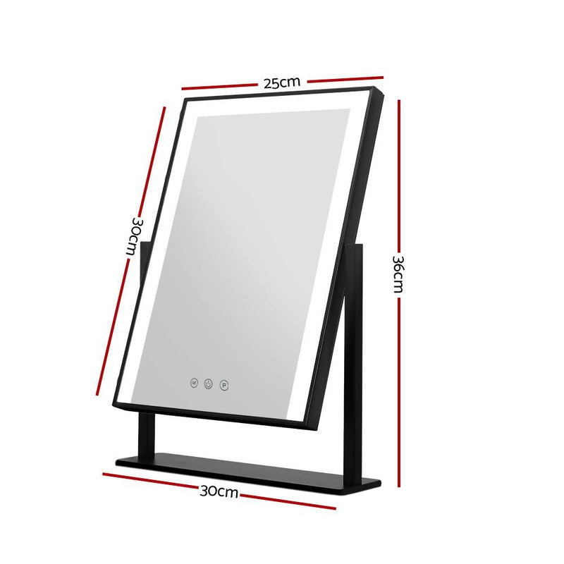 LED Makeup Mirror Hollywood Standing Mirror Black - Rivercity House & Home Co. (ABN 18 642 972 209) - Affordable Modern Furniture Australia