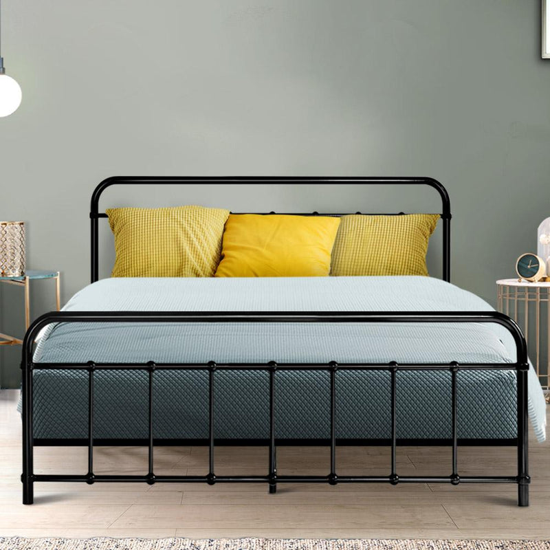 Leo Metal King Bed Frame Black - Furniture > Bedroom - Rivercity House And Home Co.