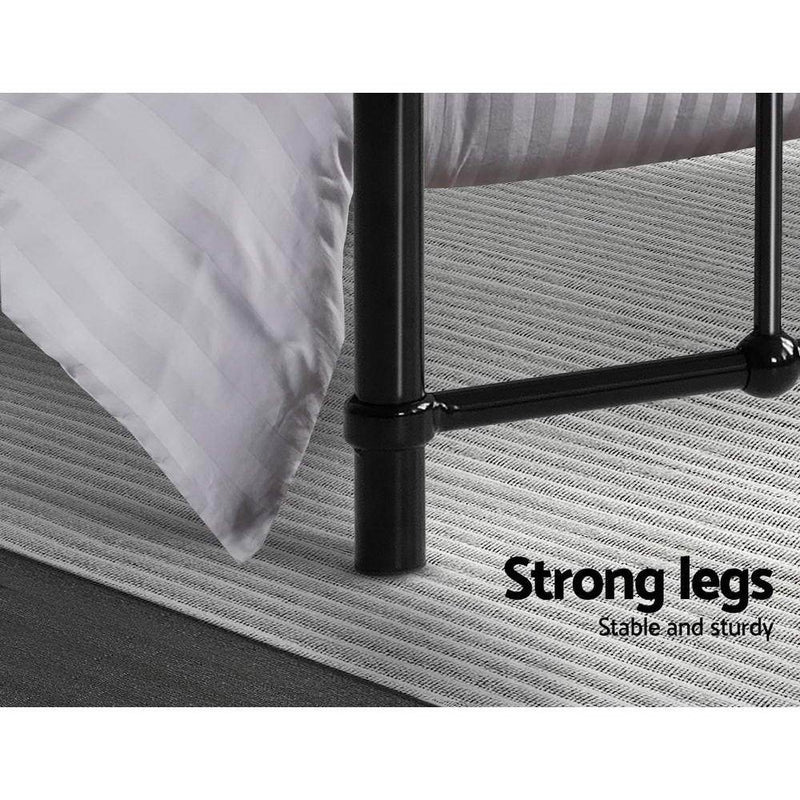 Leo Metal Single Bed Frame Black - Rivercity House & Home Co. (ABN 18 642 972 209) - Affordable Modern Furniture Australia