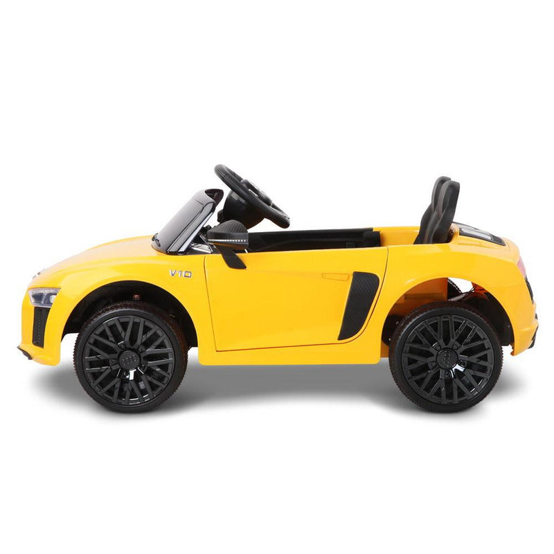 Licensed Ride On Audi R8 (Yellow) - Rivercity House & Home Co. (ABN 18 642 972 209) - Affordable Modern Furniture Australia