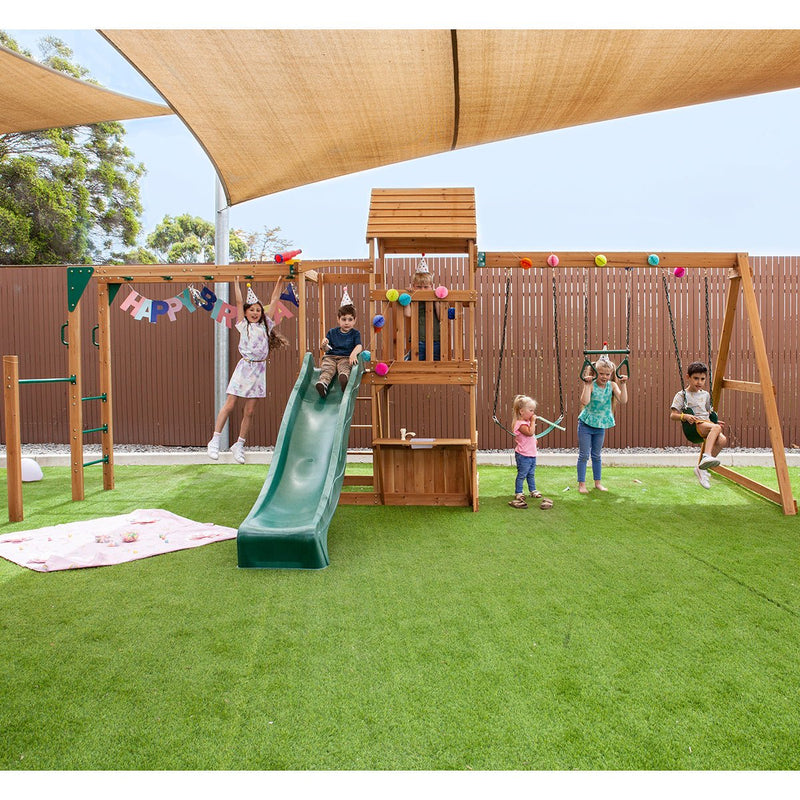 Coburg Lake Play Centre with Green Slide - Baby & Kids > Toys - Rivercity House & Home Co. (ABN 18 642 972 209) - Affordable Modern Furniture Australia