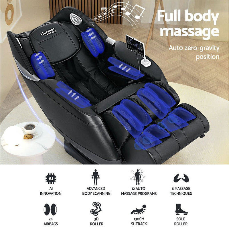 Livemor Massage Chair Electric Recliner Home 3D Massager Flynn - Health & Beauty > Massage - Rivercity House & Home Co. (ABN 18 642 972 209) - Affordable Modern Furniture Australia