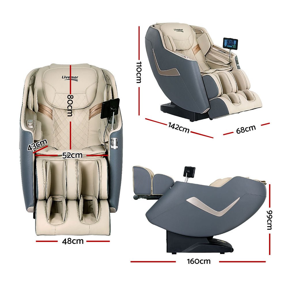 Livemor Massage Chair Electric Recliner Home Massager 3D Opal - Health & Beauty > Massage - Rivercity House & Home Co. (ABN 18 642 972 209) - Affordable Modern Furniture Australia