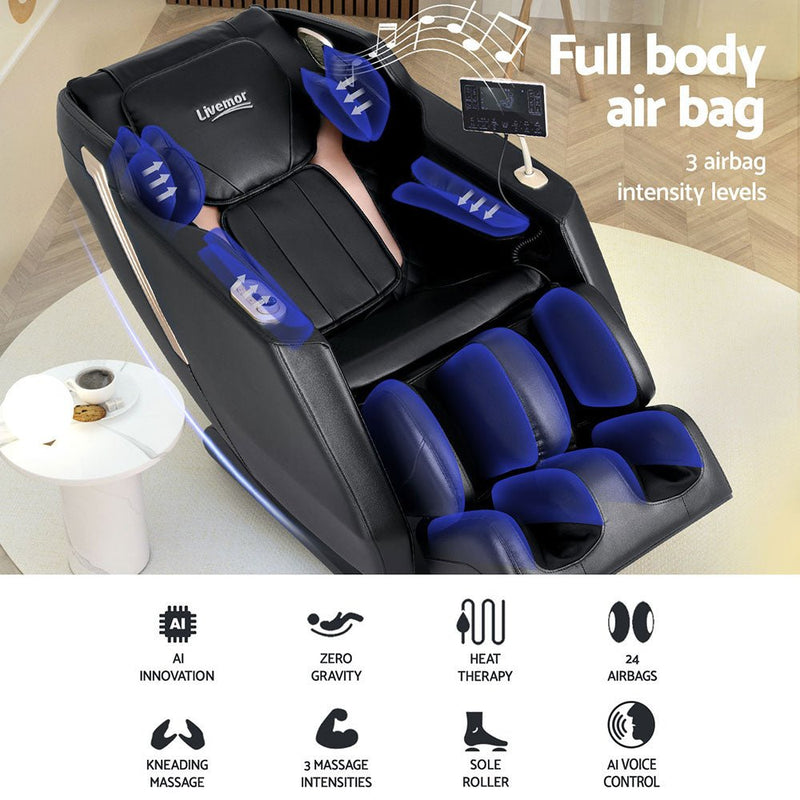 Livemor Massage Chair Electric Recliner Home Massager Baird - Health & Beauty > Massage - Rivercity House & Home Co. (ABN 18 642 972 209) - Affordable Modern Furniture Australia