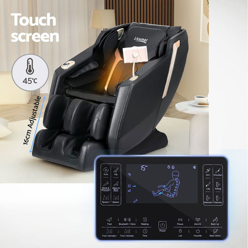 Livemor Massage Chair Electric Recliner Home Massager Baird - Health & Beauty > Massage - Rivercity House & Home Co. (ABN 18 642 972 209) - Affordable Modern Furniture Australia