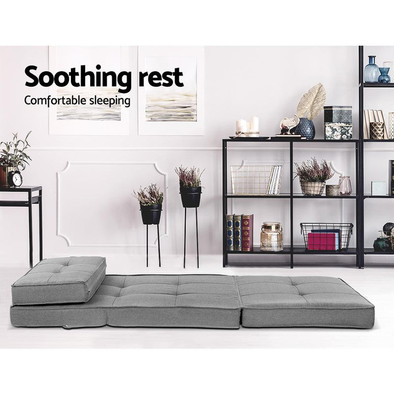 Lounge Floor Chaise Futon Grey - Rivercity House & Home Co. (ABN 18 642 972 209) - Affordable Modern Furniture Australia