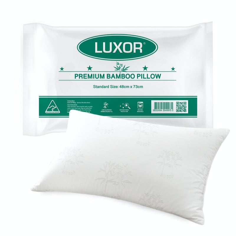 Luxor Australian Made Bamboo Cooling Pillow Standard Size Single Pack - Home & Garden > Bedding - Rivercity House & Home Co. (ABN 18 642 972 209) - Affordable Modern Furniture Australia