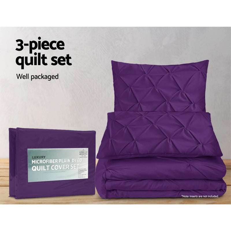 Luxury Classic Bed Duvet Doona Quilt Cover Set Hotel Queen Purple - Home & Garden > Bedding - Rivercity House & Home Co. (ABN 18 642 972 209) - Affordable Modern Furniture Australia