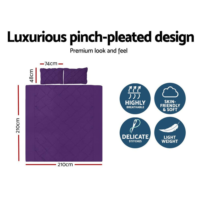 Luxury Classic Bed Duvet Doona Quilt Cover Set Hotel Queen Purple - Home & Garden > Bedding - Rivercity House & Home Co. (ABN 18 642 972 209) - Affordable Modern Furniture Australia