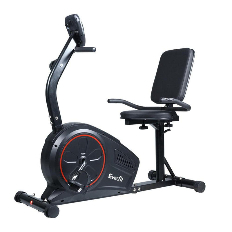 Magnetic Recumbent Exercise Bike Fitness Trainer Home Gym Equipment Black - Rivercity House & Home Co. (ABN 18 642 972 209) - Affordable Modern Furniture Australia