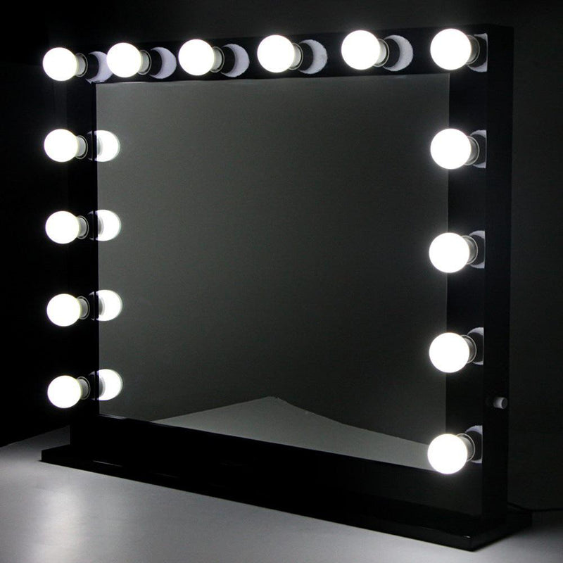 Make Up Mirror with LED Lights - Black - Health & Beauty > Makeup Mirrors - Rivercity House & Home Co. (ABN 18 642 972 209) - Affordable Modern Furniture Australia