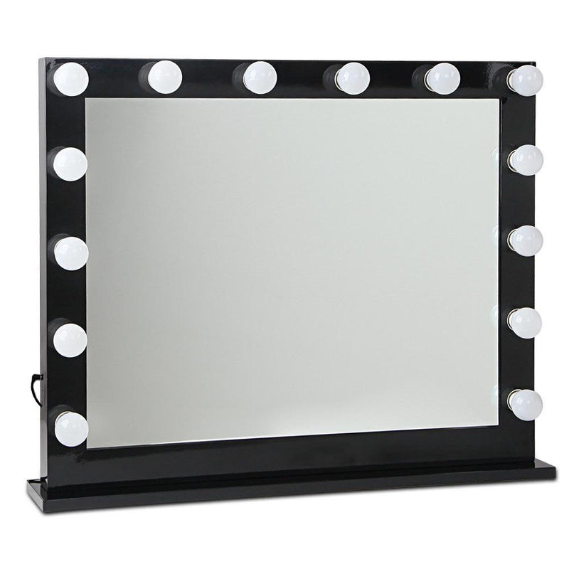 Make Up Mirror with LED Lights - Black - Health & Beauty > Makeup Mirrors - Rivercity House & Home Co. (ABN 18 642 972 209) - Affordable Modern Furniture Australia