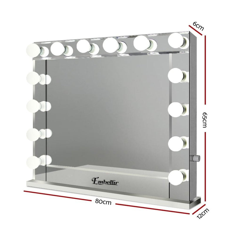 Make Up Mirror with LED Lights - Silver - Health & Beauty > Makeup Mirrors - Rivercity House & Home Co. (ABN 18 642 972 209) - Affordable Modern Furniture Australia