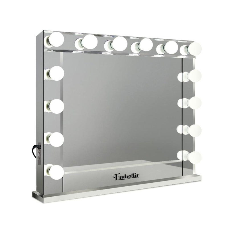 Make Up Mirror with LED Lights - Silver - Health & Beauty > Makeup Mirrors - Rivercity House & Home Co. (ABN 18 642 972 209) - Affordable Modern Furniture Australia