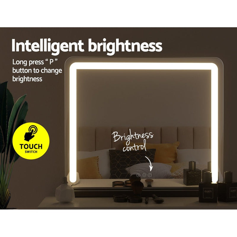 Makeup Mirror With Light Hollywood Vanity LED Tabletop Mirrors 50X60CM - Health & Beauty > Makeup Mirrors - Rivercity House & Home Co. (ABN 18 642 972 209) - Affordable Modern Furniture Australia