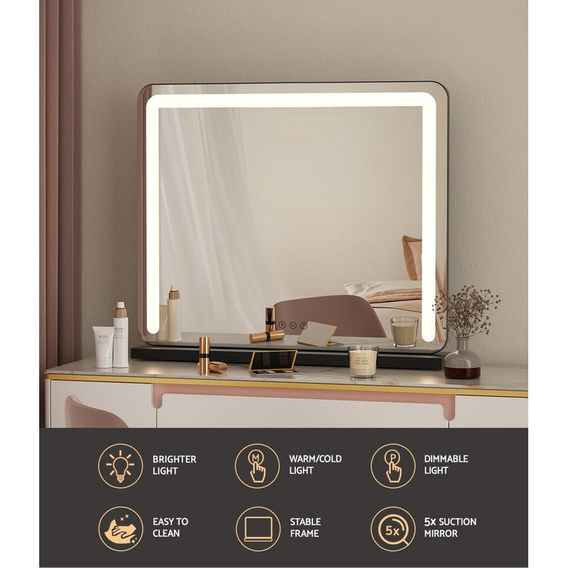 Makeup Mirror With Light Hollywood Vanity LED Tabletop Mirrors 50X60CM - Health & Beauty > Makeup Mirrors - Rivercity House & Home Co. (ABN 18 642 972 209) - Affordable Modern Furniture Australia