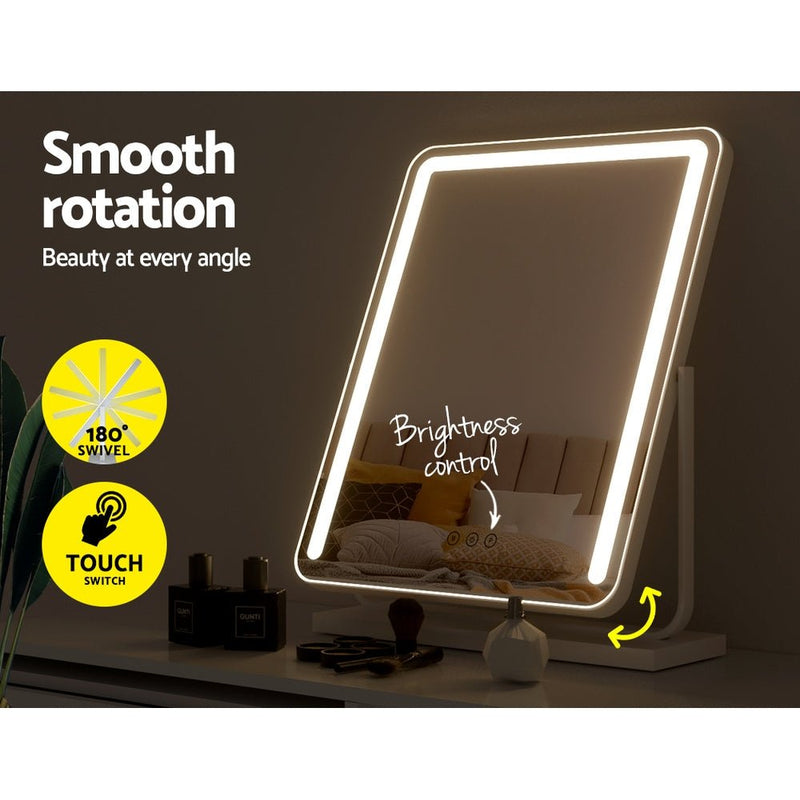 Makeup Mirror with Lights Hollywood Vanity LED Mirrors White 40X50CM - Health & Beauty > Makeup Mirrors - Rivercity House & Home Co. (ABN 18 642 972 209) - Affordable Modern Furniture Australia