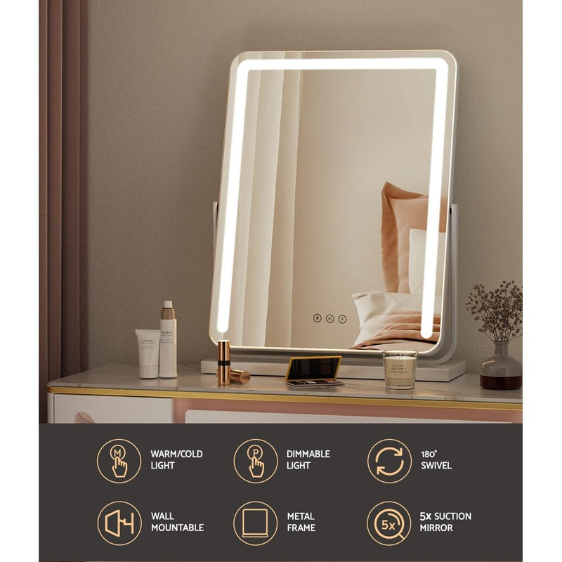 Makeup Mirror with Lights Hollywood Vanity LED Mirrors White 40X50CM - Health & Beauty > Makeup Mirrors - Rivercity House & Home Co. (ABN 18 642 972 209) - Affordable Modern Furniture Australia