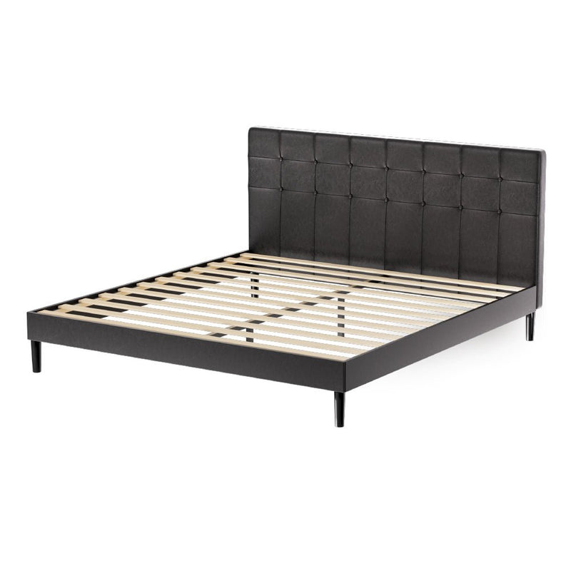Manly King LED Bed Frame With Charge Ports Black - Furniture > Bedroom - Rivercity House & Home Co. (ABN 18 642 972 209) - Affordable Modern Furniture Australia