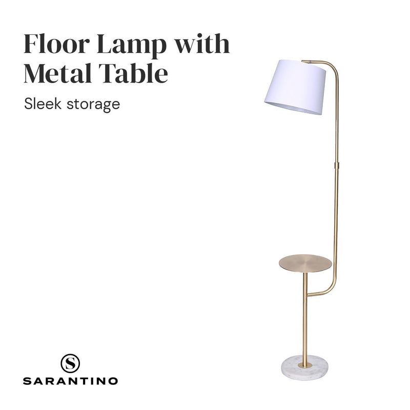 Marble & Metal End Table Top Floor Lamp - Home & Garden > Lighting - Rivercity House & Home Co. (ABN 18 642 972 209) - Affordable Modern Furniture Australia