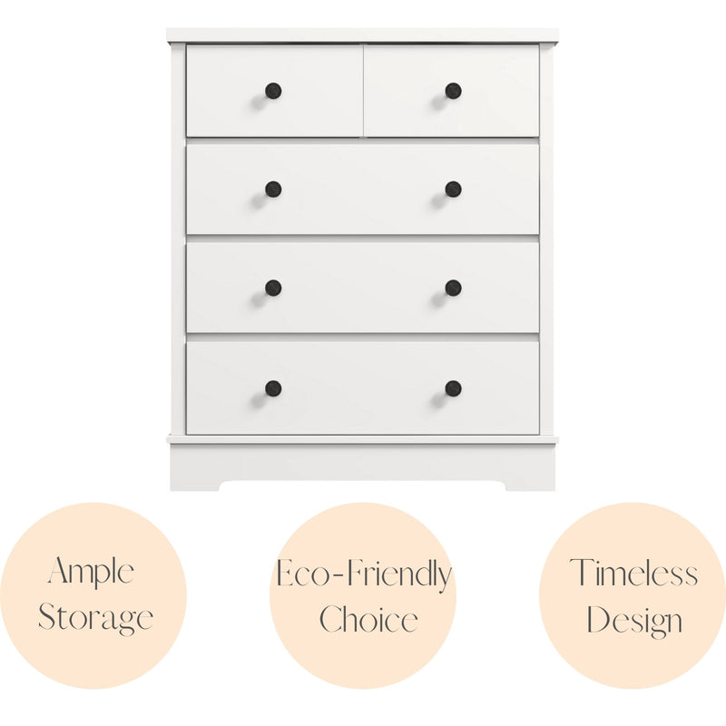 Margaux White Coastal Style Chest of Drawers Tallboy - Rivercity House & Home Co. (ABN 18 642 972 209) - Affordable Modern Furniture Australia