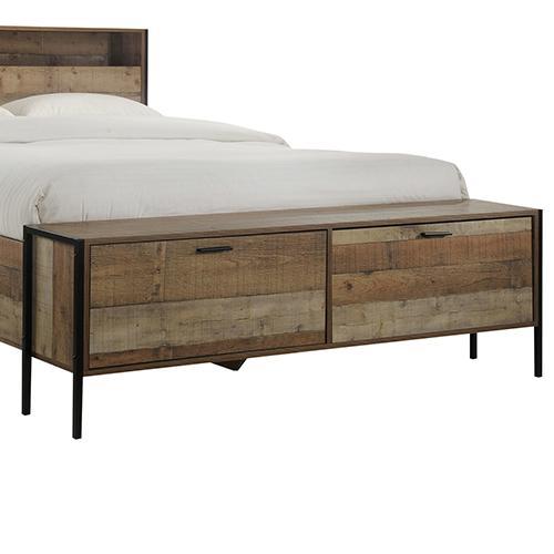 Mascot Queen Bed Base with Storage Oak - Rivercity House & Home Co. (ABN 18 642 972 209) - Affordable Modern Furniture Australia