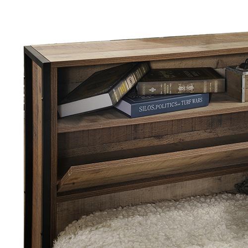 Mascot Queen Bed Base with Storage Oak - Rivercity House & Home Co. (ABN 18 642 972 209) - Affordable Modern Furniture Australia
