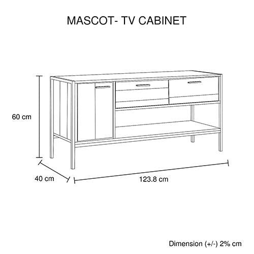 Mascot TV Cabinet Entertainment Storage Unit Oak Colour - Rivercity House & Home Co. (ABN 18 642 972 209) - Affordable Modern Furniture Australia
