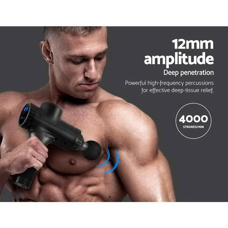 Massage Gun Electric Massager Vibration 6 Heads Muscle Therapy Percussion Tissue - Rivercity House & Home Co. (ABN 18 642 972 209) - Affordable Modern Furniture Australia