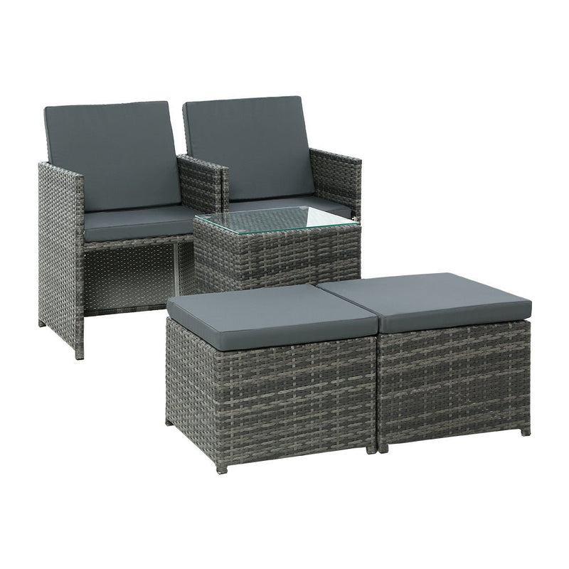 Matilda Multifunction 5 Piece Outdoor Set - Grey - Furniture > Outdoor - Rivercity House & Home Co. (ABN 18 642 972 209) - Affordable Modern Furniture Australia
